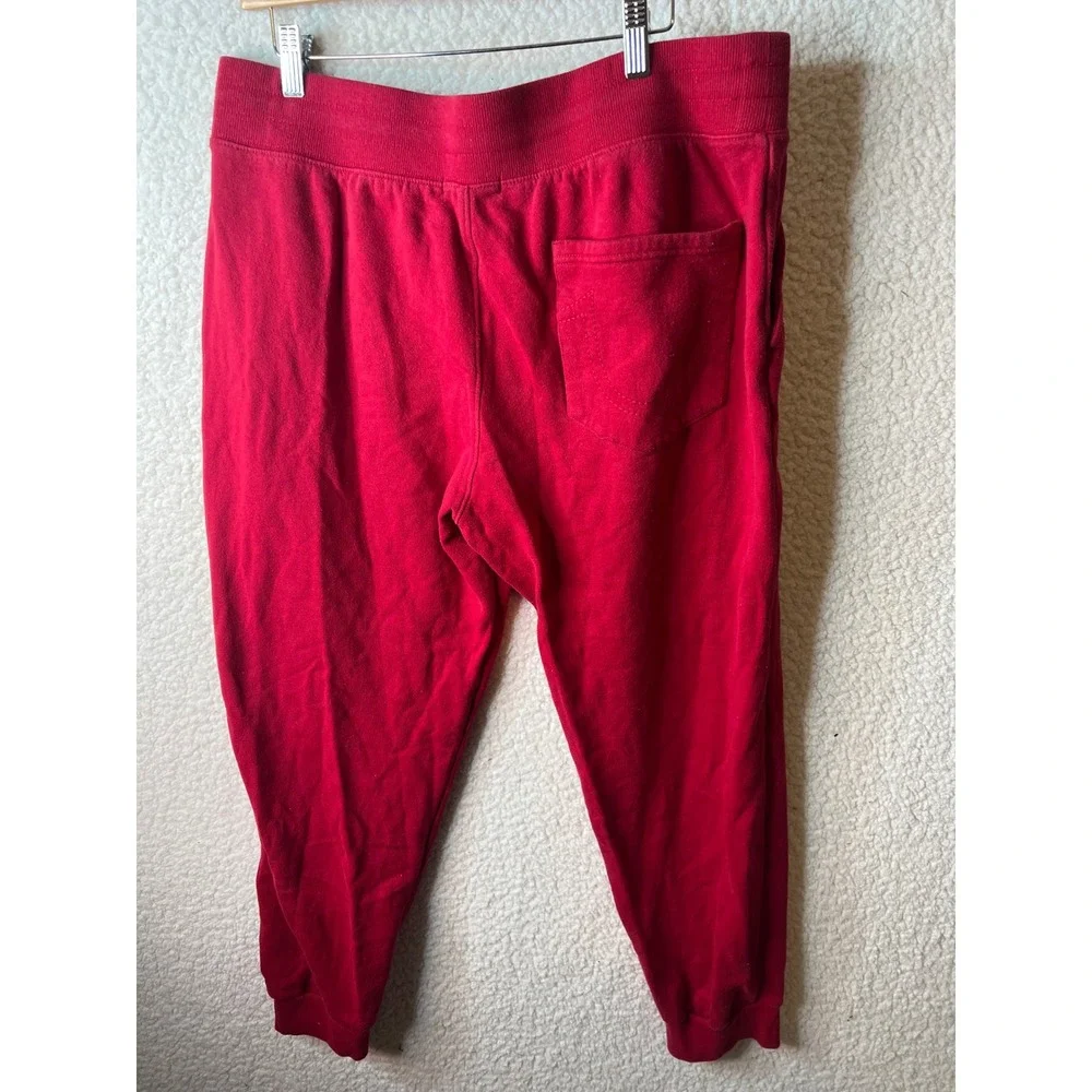 True Religion Mens Red Horseshoe Logo Jogger Sweatpants XL XL/TG Fleece Pants